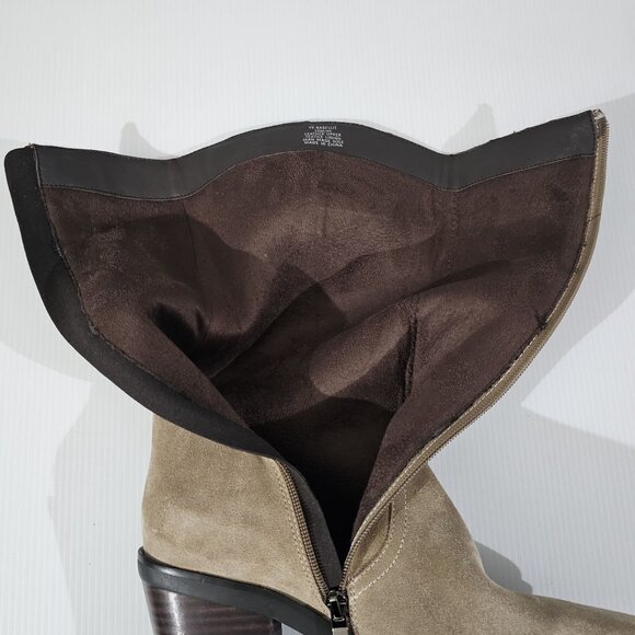 Vince Camuto Babellie Mid Calf Western Boot Square Toe Taupe Tan Suede Size 10 - Picture 9 of 14
